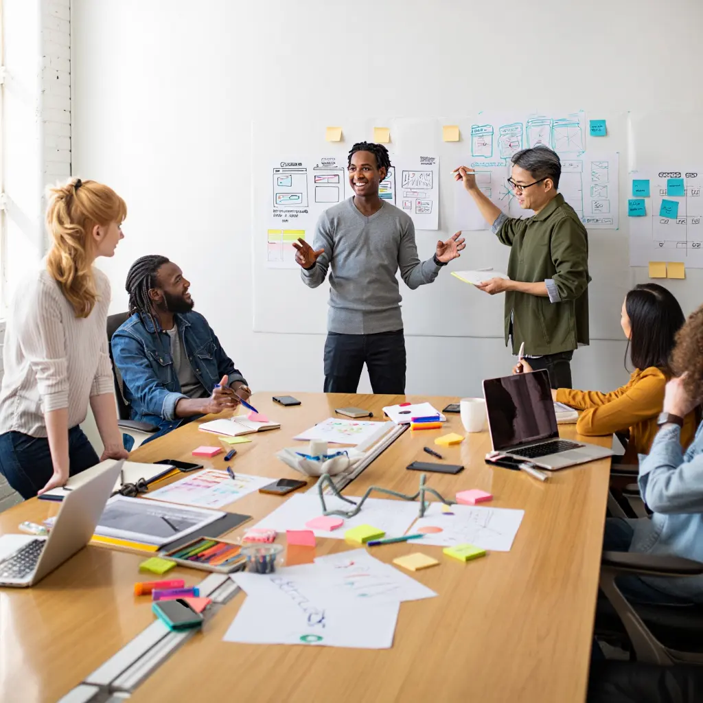 Design workshop session with participants collaborating